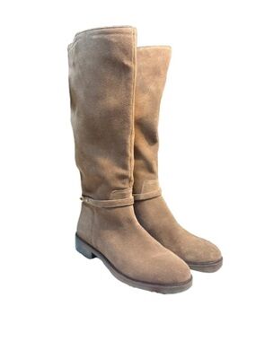 Vince Camuto Adria Suede Link Hardware Tall Riding Boots Womens 10